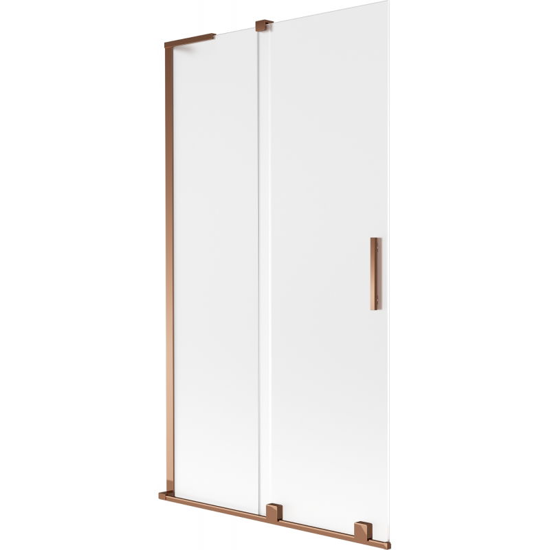 Paroi de baignoire coulissante à 2 vantaux Mexen Velar L 100 x 150 cm, givrée, or rose - 896-100-003-31-60