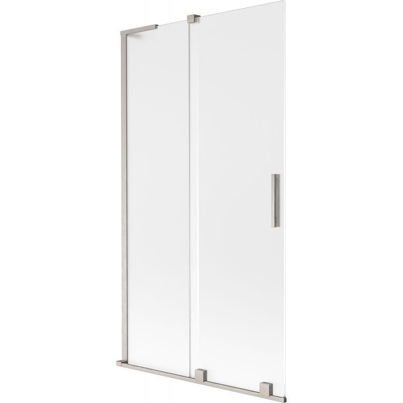 Mexen Velar L paroi de baignoire coulissante 2 panneaux 100 x 150 cm, givré, nickel brossé - 896-100-003-31-97