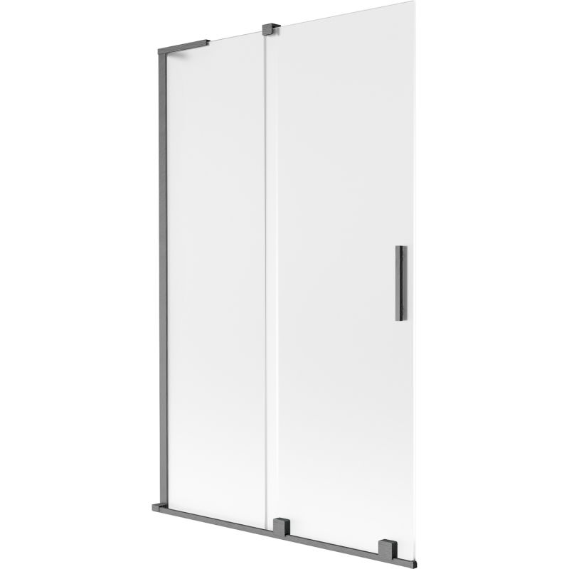 Paroi de baignoire coulissante 2 volets Mexen Velar L 110 x 150 cm, givrée, gris canon brossé - 896-110-003-31-66