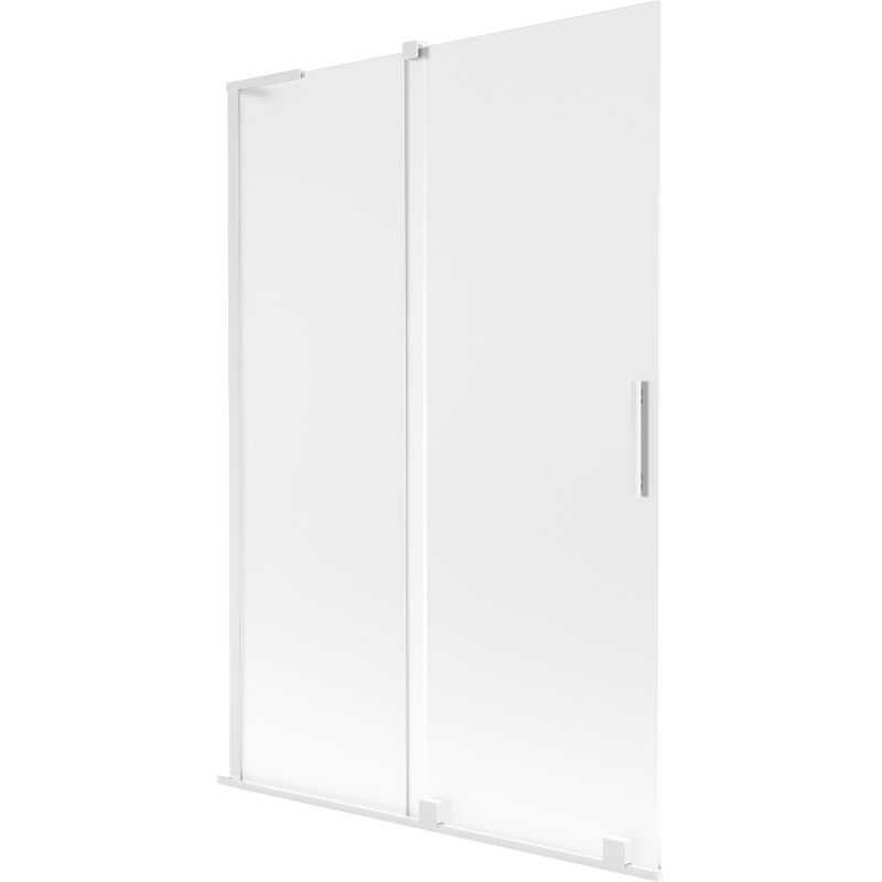 Mexen Velar L paroi de baignoire 2 panneaux coulissants 120 x 150 cm, givré, blanc - 896-120-003-31-20