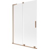 Mexen Velar L paroi de baignoire 2 vantaux coulissante 120 x 150 cm, givre, cuivre brossé - 896-120-003-31-65