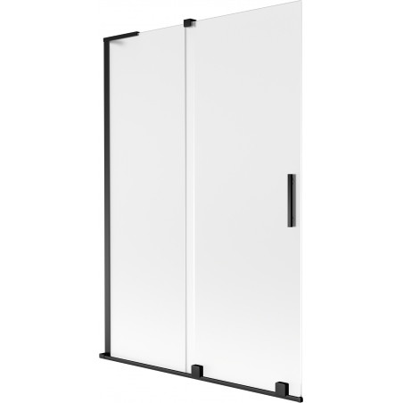 Mexen Velar L pare-douche à 2 volets coulissants 120 x 150 cm, givré, noir - 896-120-003-31-70