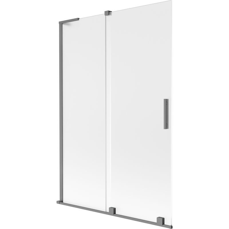Paroi de baignoire Mexen Velar L à 2 panneaux coulissants 120 x 150 cm, givrée, gun metal - 896-120-003-31-95