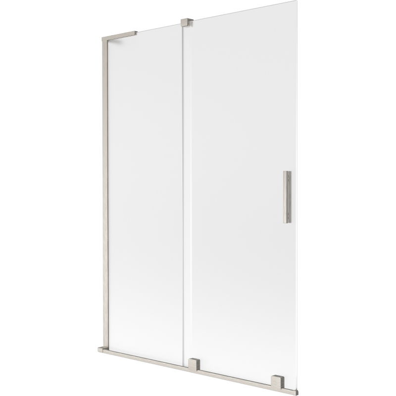Mexen Velar L paroi de baignoire coulissante à 2 volets 120 x 150 cm, givre, nickel brossé - 896-120-003-31-97