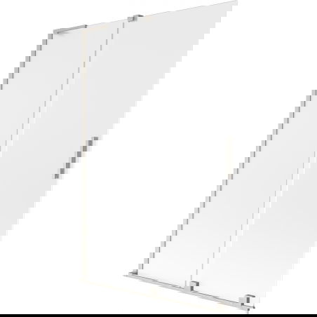 Mexen Velar L paroi de baignoire coulissante à 2 volets 120 x 150 cm, givre, nickel brossé - 896-120-003-31-97