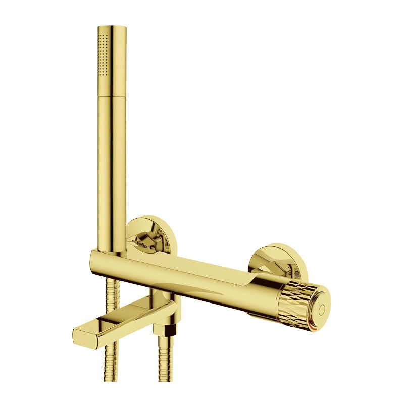Robinet de bain Mexen Diamond avec ensemble de douche, doré - 71530-50