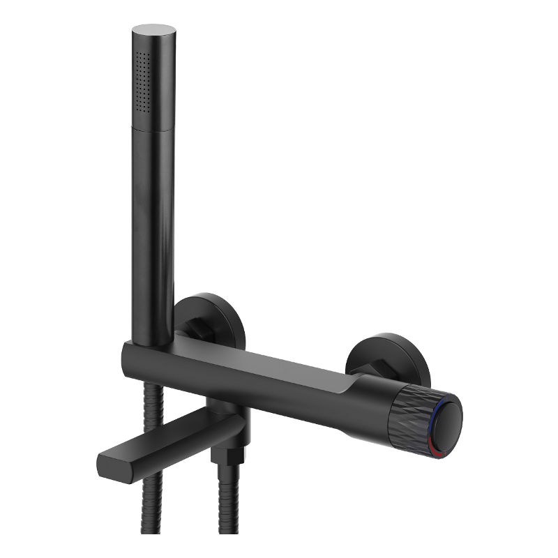 Batterie de baignoire Mexen Diamond avec ensemble de douche, noir - 71530-70