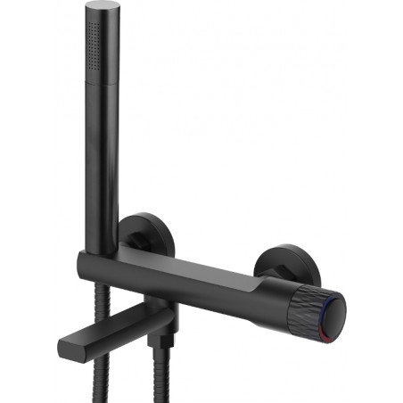 Mexen Diamond mitigeur de baignoire avec ensemble de douche, noir - 71530-70