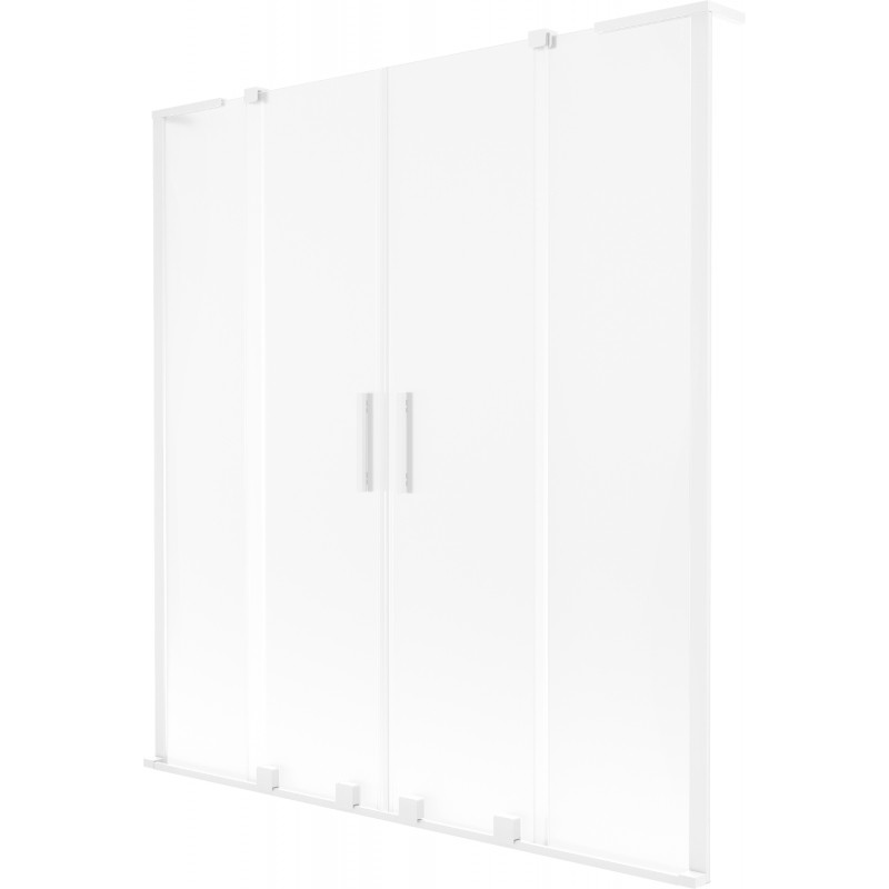 Mexen Velar L Duo paroi de baignoire à 2 volets coulissants 150 x 150 cm, givrée, blanche - 896-150-003-32-20