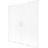 Mexen Velar L Duo paroi de baignoire à 2 volets coulissants 150 x 150 cm, givrée, blanche - 896-150-003-32-20