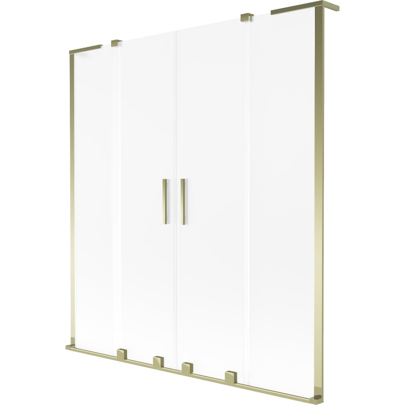 Mexen Velar L Duo pare-baignoire 2 volets coulissants 150 x 150 cm, givré, doré - 896-150-003-32-50