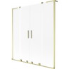 Mexen Velar L Duo paroi de baignoire 2 volets coulissants 150 x 150 cm, givre, doré brossé - 896-150-003-32-55