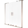 Mexen Velar L Duo paroi de baignoire à 2 panneaux coulissants 150 x 150 cm, givré, or rose - 896-150-003-32-60