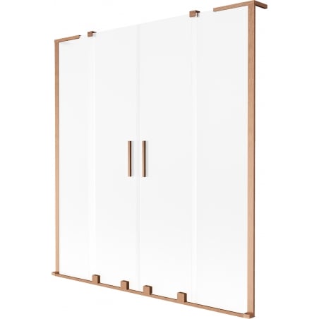 Mexen Velar L Duo paroi de baignoire à 2 volets coulissante 150 x 150 cm, givre, cuivre brossé - 896-150-003-32-65