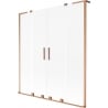 Mexen Velar L Duo paroi de baignoire à 2 volets coulissante 150 x 150 cm, givre, cuivre brossé - 896-150-003-32-65