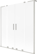 Mexen Velar L Duo paroi de baignoire coulissante à 2 panneaux 150 x 150 cm, givre, nickel brossé - 896-150-003-32-97