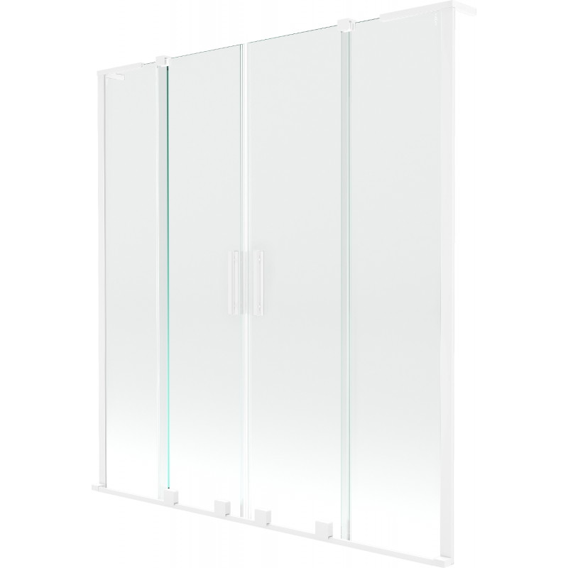 Mexen Velar L Duo paroi de baignoire à deux volets coulissants 150 x 150 cm, transparent, blanc - 896-150-003-02-20