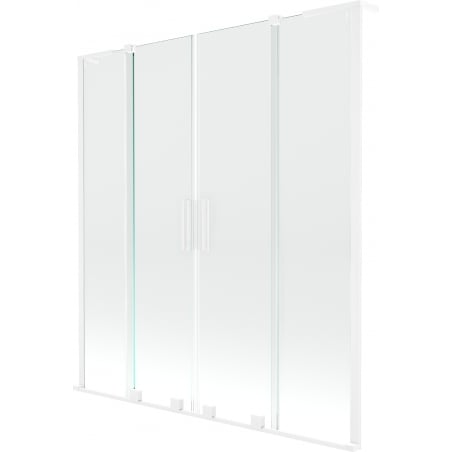 Mexen Velar L Duo paroi de baignoire à deux volets coulissants 150 x 150 cm, transparent, blanc - 896-150-003-02-20