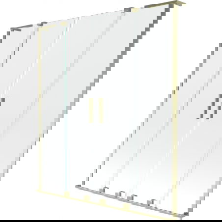 Paravent de baignoire coulissant 2 volets Mexen Velar L Duo 150 x 150 cm, transparent, doré - 896-150-003-02-50