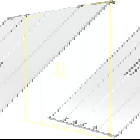 Mexen Velar L Duo paroi de baignoire 2 volets coulissants 150 x 150 cm, transparent, or brossé - 896-150-003-02-55