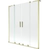 Mexen Velar L Duo paroi de baignoire à 2 volets coulissants 150 x 150 cm, transparent, or brossé - 896-150-003-02-55
