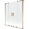 Mexen Velar L Duo paroi de baignoire à 2 volets coulissants 150 x 150 cm, transparent, or rose - 896-150-003-02-60