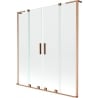 Mexen Velar L Duo paroi de baignoire 2 volets coulissants 150 x 150 cm, transparent, cuivre brossé - 896-150-003-02-65