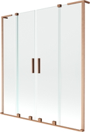Mexen Velar L Duo paroi de baignoire 2 volets coulissants 150 x 150 cm, transparent, cuivre brossé - 896-150-003-02-65