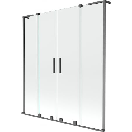 Mexen Velar L Duo paravent de baignoire à 2 volets coulissants 150 x 150 cm, transparent, gris canon brossé - 896-150-003-02-66