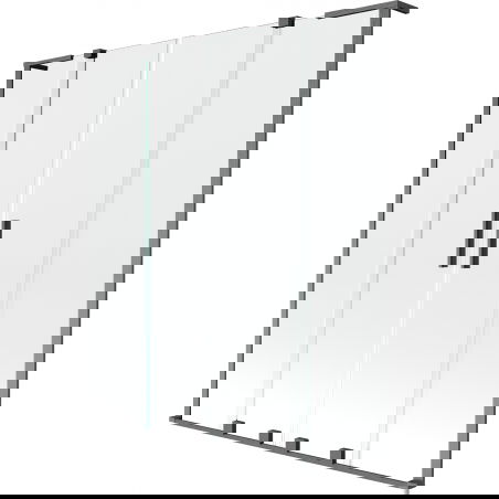 Paroi de baignoire coulissante à 2 volets Mexen Velar L Duo 150 x 150 cm, transparent, gris fusil brossé - 896-150-003-02-66