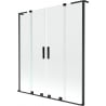 Mexen Velar L Duo paroi de douche 2 panneaux coulissants 150 x 150 cm, transparent, noir - 896-150-003-02-70