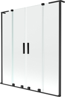 Mexen Velar L Duo paroi de douche 2 panneaux coulissants 150 x 150 cm, transparent, noir - 896-150-003-02-70