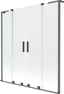 Mexen Velar L Duo paroi de baignoire 2 volets coulissants 150 x 150 cm, transparent, métal grisé - 896-150-003-02-95