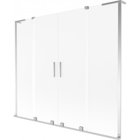 Mexen Velar L Duo paroi de baignoire 2 volets coulissants 180 x 150 cm, givre, chrome - 896-180-003-32-01