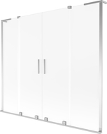 Paroi de baignoire double coulissante Mexen Velar L Duo 180 x 150 cm, givrée, chrome - 896-180-003-32-01