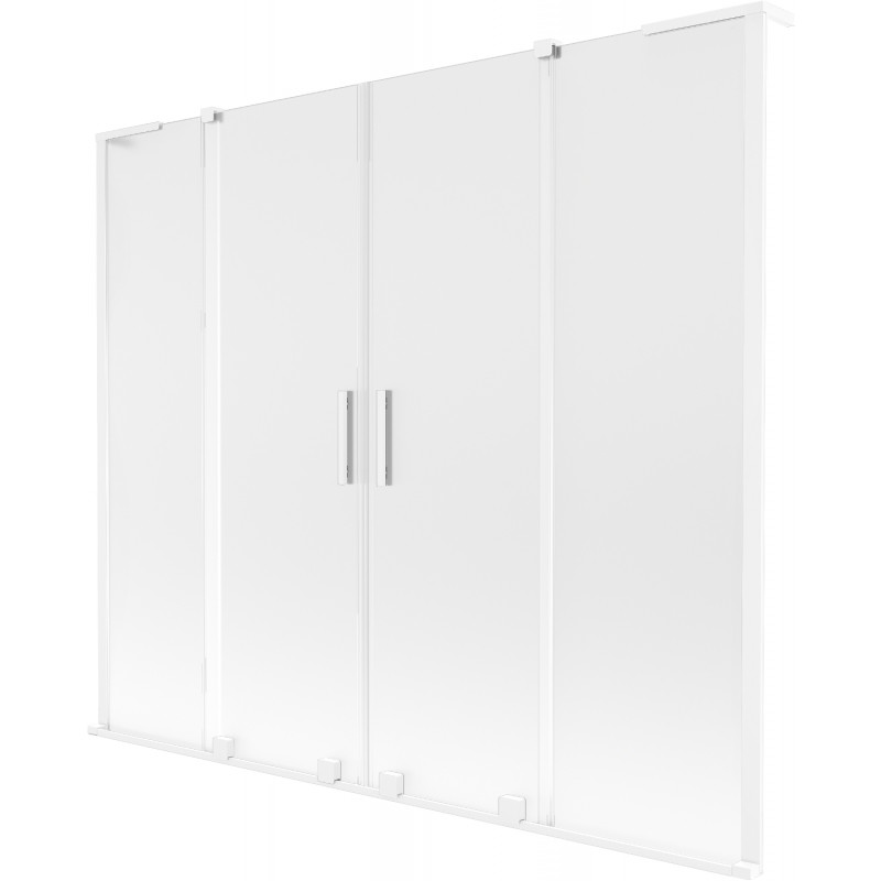 Mexen Velar L Duo paroi de baignoire coulissante à 2 panneaux 180 x 150 cm, givré, blanc - 896-180-003-32-20