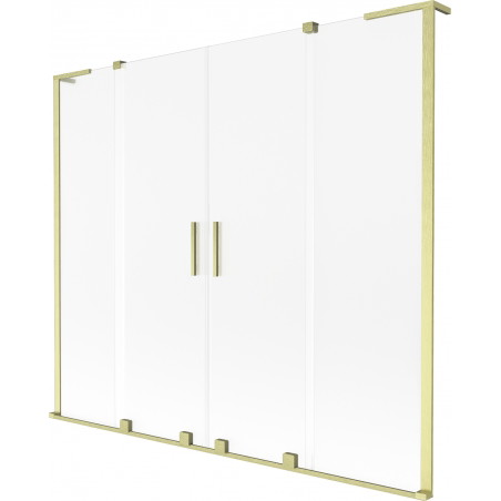 Mexen Velar L Duo paroi de baignoire coulissante à 2 volets 180 x 150 cm, dépoli, doré brossé - 896-180-003-32-55