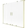 Mexen Velar L Duo paroi de baignoire coulissante à 2 volets 180 x 150 cm, dépoli, doré brossé - 896-180-003-32-55
