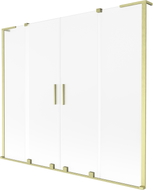 Mexen Velar L Duo paroi de baignoire coulissante à 2 volets 180 x 150 cm, dépoli, doré brossé - 896-180-003-32-55