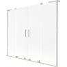 Mexen Velar L Duo paroi de baignoire coulissante à 2 volets 180 x 150 cm, givrée, nickel brossé - 896-180-003-32-97