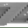 Mexen Ben évier en granit 1 bac avec égouttoir gauche 600 x 500 mm, gris, siphon chrome - 6522605000-71