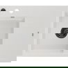 Mexen Ben évier en granit à 1 cuve avec égouttoir gauche 600 x 500 mm, blanc, siphon noir - 6522605000-20-B