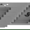 Évier en granit Mexen Ben 1 bac avec égouttoir gauche 600 x 500 mm, gris, siphon noir - 6522605000-71-B