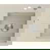 Mexen Ben évier de cuisine en granit 1 bac avec égouttoir droit 600 x 500 mm, beige, siphon chromé - 6523605000-69