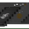 Mexen Ben évier en granit 1 bac avec égouttoir à droite 600 x 500 mm noir/métallique argenté, siphon doré - 6523605000-73-G