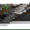 Mexen Ben évier en granit 1 bac avec égouttoir à droite 600 x 500 mm noir/métallique argenté, siphon doré - 6523605000-73-G