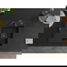 Mexen Ben évier en granit 1 bac avec égouttoir droit 600 x 500 mm noir/métallique argenté siphon noir - 6523605000-73-B