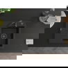 Mexen Ben évier en granit 1 bac avec égouttoir à droite 600 x 500 mm, noir/doré métallisé, siphon noir - 6523605000-75-B
