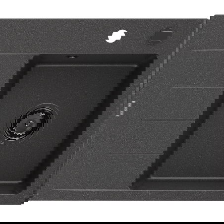 Mexen Ben évier en granit 1 bac avec égouttoir, à droite 600 x 500 mm, noir moucheté, siphon noir - 6523605000-76-B