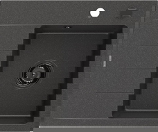 Mexen Ben évier en granit 1 bac avec égouttoir, à droite 600 x 500 mm, noir moucheté, siphon noir - 6523605000-76-B